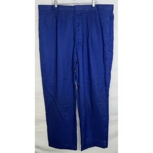 NWOT Men's Big & Tall DELF Collection 100% Linen Royal Blue Beach Pants 47 X 34